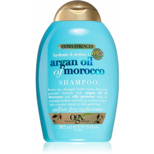 OGX Argan Oil Of Morocco Extra Strenght obnavljajući šampon za vrlo oštećenu i lomljivu kosu 385 ml