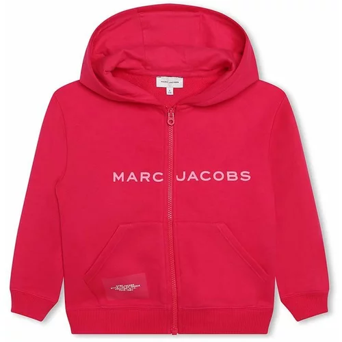 Marc Jacobs Otroški pulover rdeča barva, s kapuco