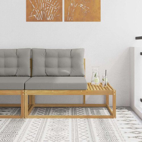 Vanjski krajnji kauč Bijela 115 x 83 x 73 cm Poliester - Bijela i svijetlosiva Krajnji kauč Cene
