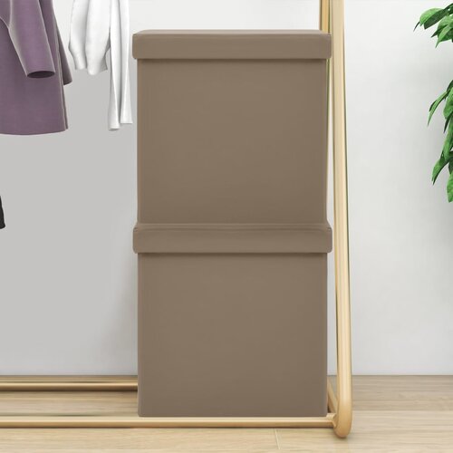 vidaXL Sklopivi taburei za pohranu 2 kom boja cappuccina PVC Cijene