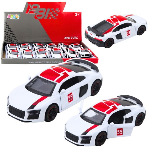 SPORTS Car Metal Pull Back Lights Sounds White 1:43 Cene