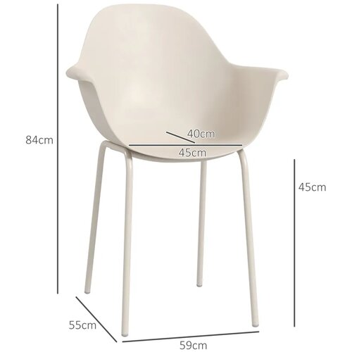  Set od 4 vrtne stolice vanjske stolice vrtna stolica moderan dizajn 59 cm x 55 cm x 84 cm siva Slike
