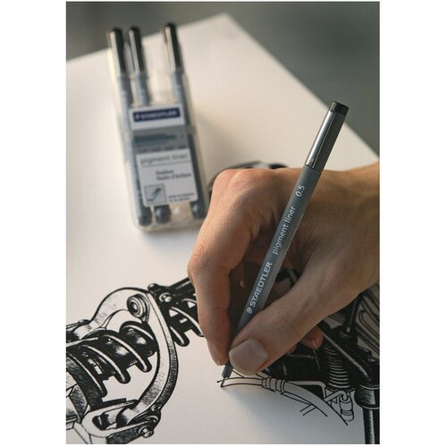  za tehničko crtanje 0,5mm pigment liner staedtler 308 05-9 crni Slike