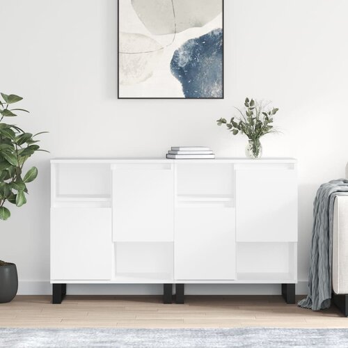VidaXL Komode bijele 2 kom od konstruiranog drva Slike
