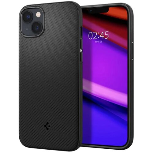 Spigen Silikonski ovitek za iPhone 14 s crtastim ucinkom, združljiv z MagSafe, Mag Armor MagFit - mat crna, (20714001) Cene