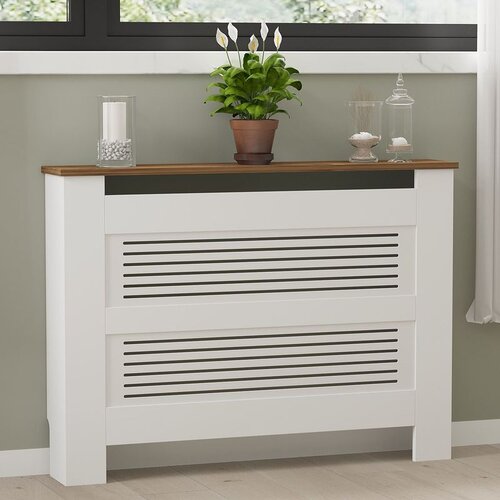 Hanah home Termora - Walnut, White WalnutWhite Radiator Cabinet Cene