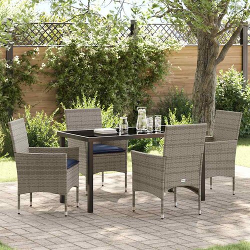  Set stola i stolica 5 pcs Siva PE ratan Cijene