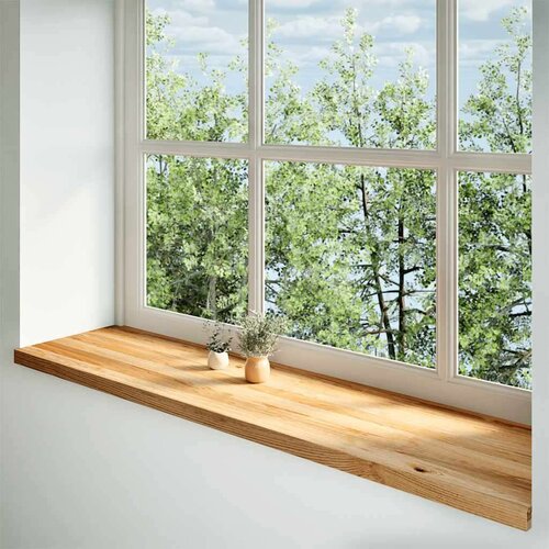  Prozorske klupice 2 kom svijetlosmeđe 160x40x2 cm masivne hrast Slike
