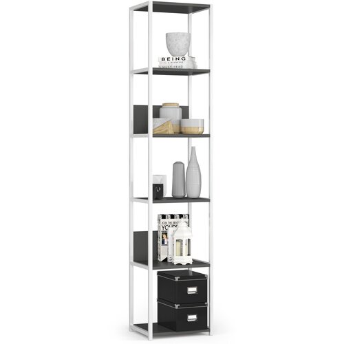 AKORD Regal V Loft Slogu Iz Kovine, Bela/Siva, (5000332498) Cene