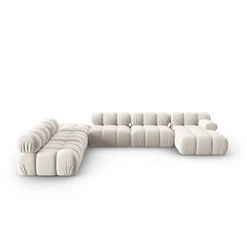 Micadoni Home Bež baršunasta sofa 379 cm Bellis –