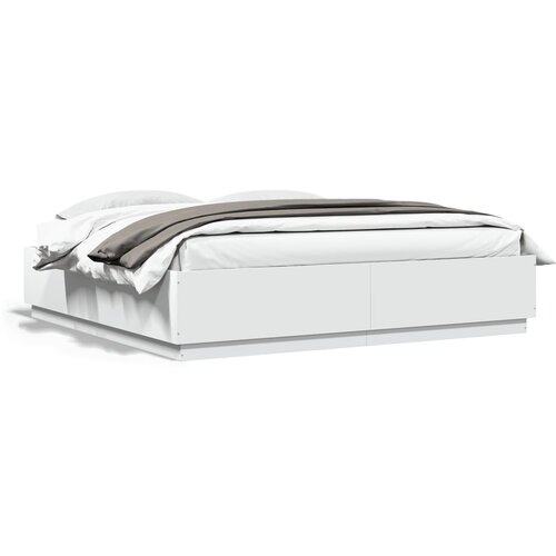 vidaXL Okvir kreveta s LED svjetlima bijeli 180 x 200 cm drveni Cijene