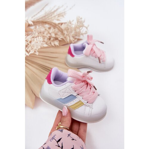 Boto Sports Shoes Kids Sneakers With Light Up Sole White-Pink Arielle Cene