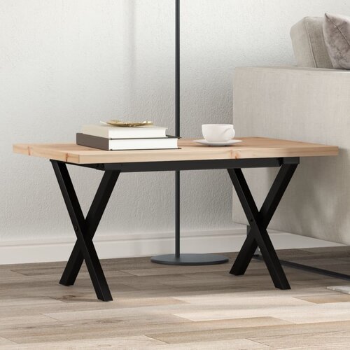 vidaXL Stolić za kavu X-oblika 80x50x40,5 cm od borovine i željeza Cijene