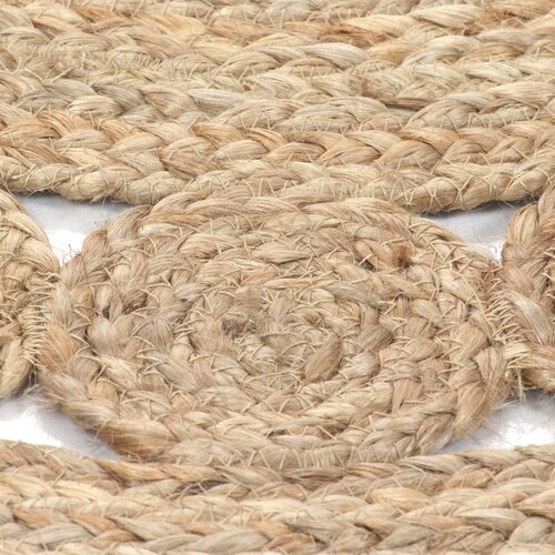  Ukrasni pleteni tepih od jute 90 cm okrugli Slike