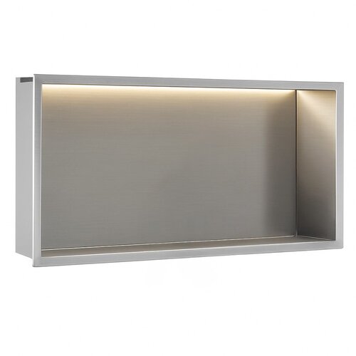 Rea VGRAJENA KOPALNI&amp;Scaron;KA POLICA LED 30x60 steel brush Slike