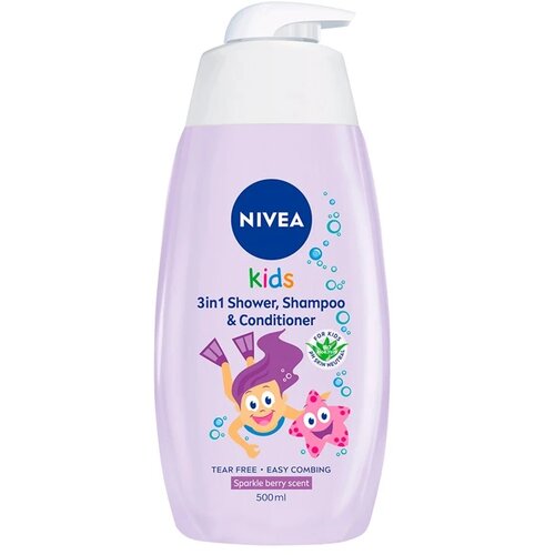 Nivea Dečiji &amp;scaron;ampon i kupka 2u1 Sparkle Berry 84589, 500ml Slike
