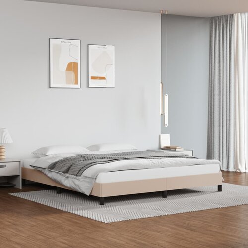 VidaXL Posteljni okvir kapučino 180x200 cm umetno usnje Slike