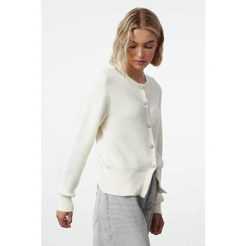 Trendyol Ecru Extra Soft Textured Knitted Cardigan