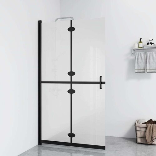 vidaXL Zložljiva pregrada za tuš mlečno ESG steklo 100x190 cm Cene