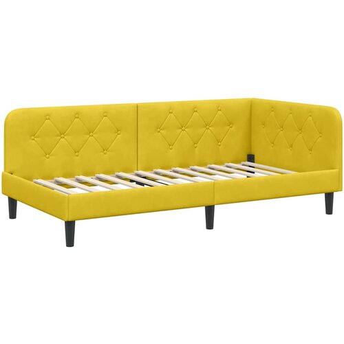 vidaXL Kotna postelja z vzglavjem Rumena 90 x 200 cm Žamet, (5000106860) Cene