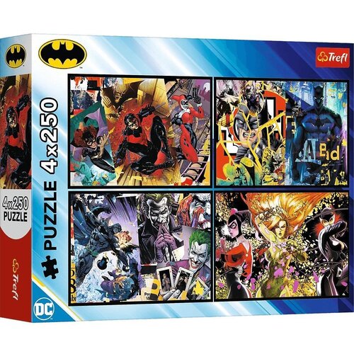 Trefl Puzzle Betmen u akciji - 4x250 delova Slike