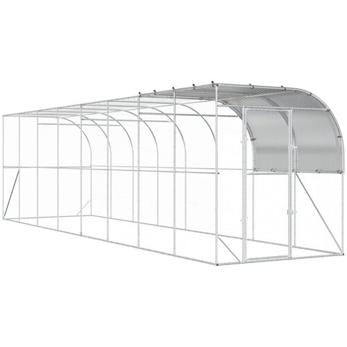  Kavez za piletinu uz zid Srebrna 800 x 200 x 215 cm Slike