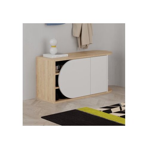 Hanah home cipelarnik nova shoe bench oak white Cene