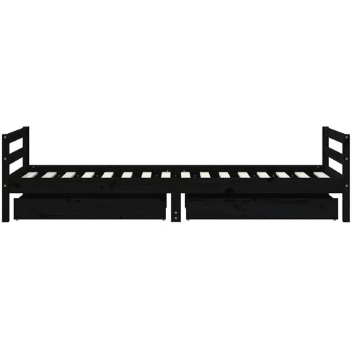  Okvir za dječji krevet s ladicama crni 90 x 200 cm od borovine Slike