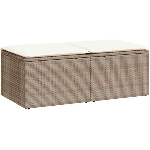 VidaXL 2-dijelni set vrtnih sofa s jastucima bež od poliratana bagrem Slike
