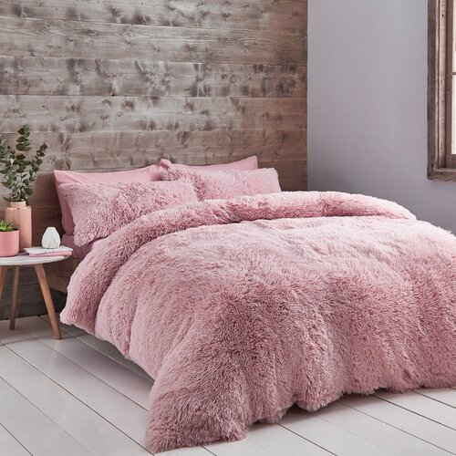 Catherine Lansfield roza posteljina od mikropli&amp;scaron;a Cuddly, 135 x 200 cm Slike