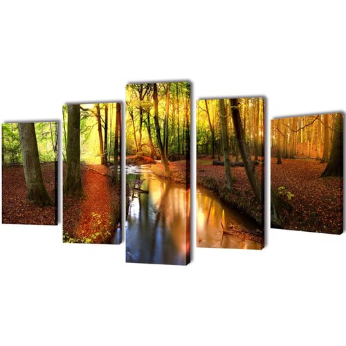 VidaXL Set zidnih slika na platnu s uzorkom &amp;scaron;ume 200 x 100 cm Slike