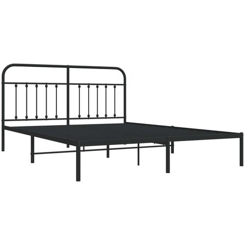 vidaXL Metalni okvir za krevet s uzglavljem crni 183x213 cm Cene