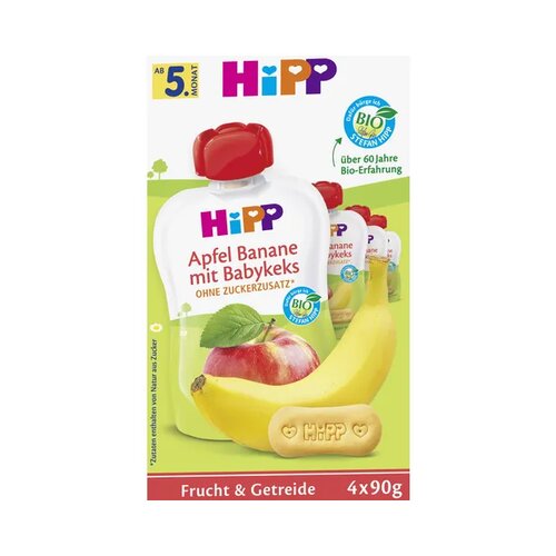 Hipp Bio vrečka za stiskanje - jabolko in banana z otro&scaron;kimi pi&scaron;koti Cene