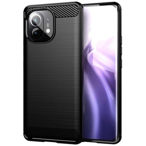 Gumijasti / gel etui Carbon za Xiaomi Mi 11 - črni Slike