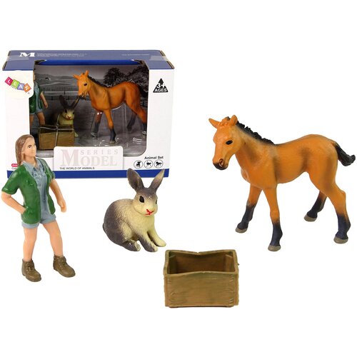 Bright Horse Animals Figure Set. Cene