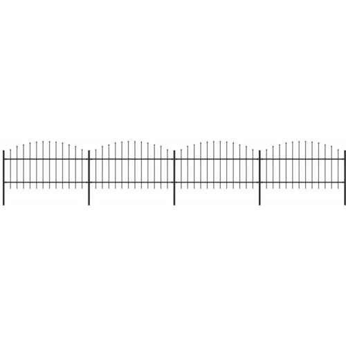 ograda s ukrasnim kopljima (1-1,25) x 6,8 m čelična crna