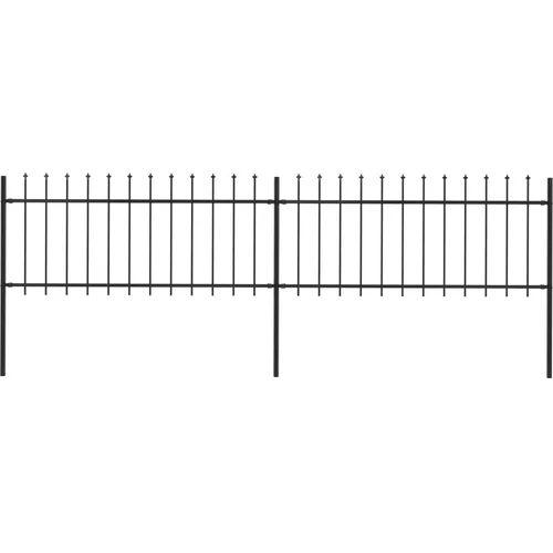  Vrtna ograda s ukrasnim kopljima čelična 3,4 x 0,8 m crna