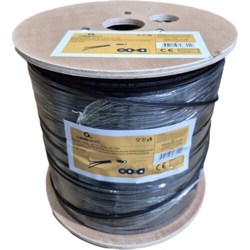 Gembird KABL-OPTIC-FTTH-2F-FRP Opticki kabl 2-vlakna SM G657A1 Flat, Outdoor, sa sajlom 1mm, 1000m Cene