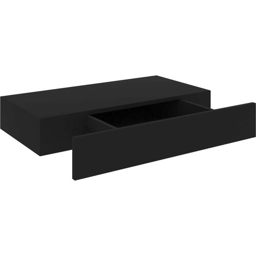 vidaXL Plutajuća zidna polica s ladicom crna 48 x 25 x 8 cm Cijene