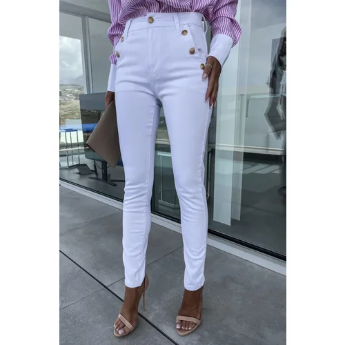 Beloved Amiyah high-waisted jeans hlače bele