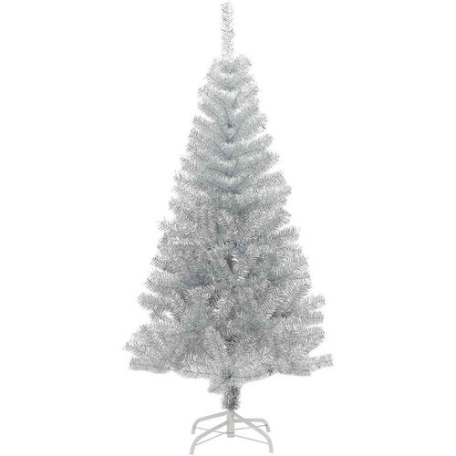 VidaXL Božićno drvce s 150 LED svjetlima s stalakom Srebrno 150 cm PET Slike