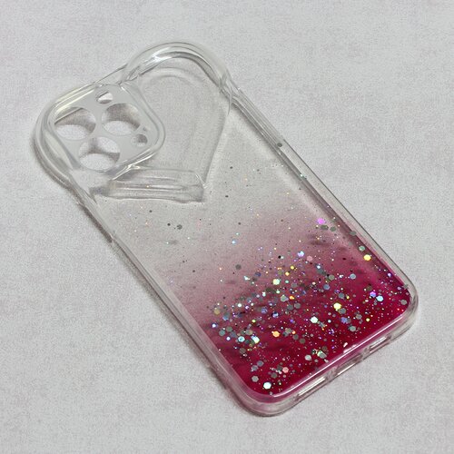 maska heart glitter za iphone 13 pro max 6.7 pink Slike