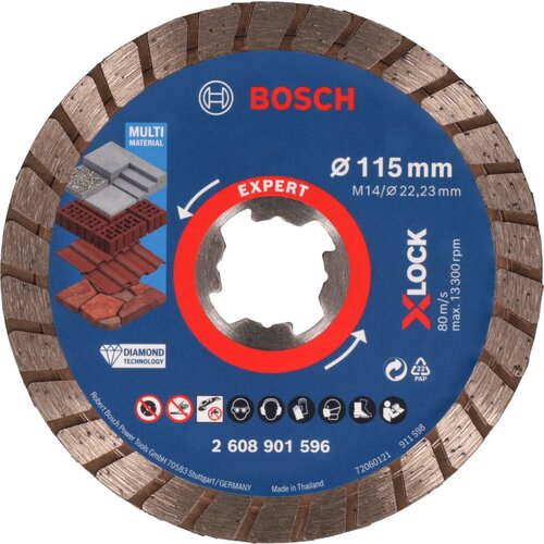 Bosch expert multimaterial x-lock dijamantska rezna ploča od 115 x 22,23 x 2,4 x 12 mm 2608901596 Cene