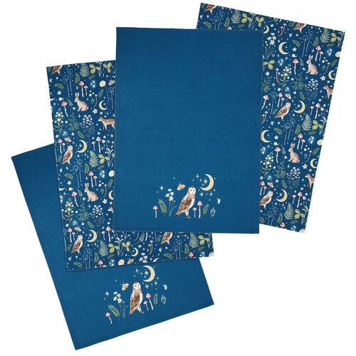 Catherine Lansfield Bombažne kuhinjske krpe v kompletu 4 ks 50x70 cm Enchanted Twilight Animals &amp;ndash; Slike