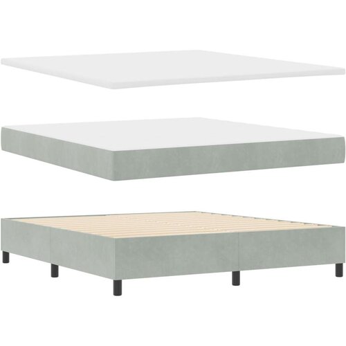 Box Spring Krevet s Madracem i Klupicom Svjetlosiva 180x200 cm Bar&amp;scaron;un Slike