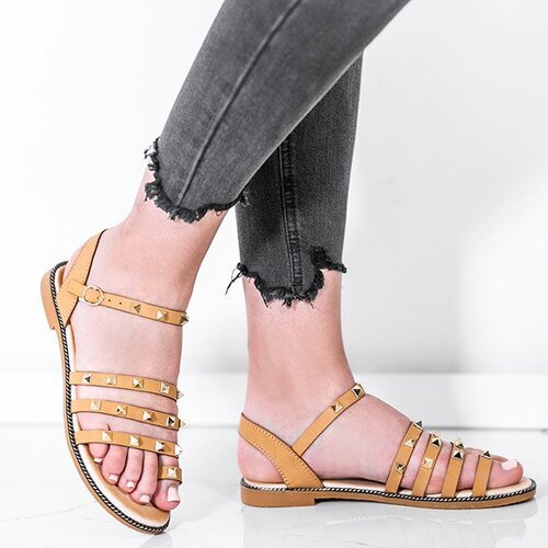Resti Beige sandals with gold studs Sokoto - Footwear Cijene