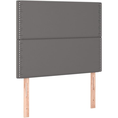 Maison Chic Posteljno vzglavje - Vzglavna omarica 2 kosa sivo 80x5x78/88 cm umetno usnje, (22076977) Slike