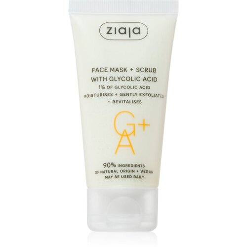 Ziaja Face Mask + Scrub with Glycolic Acid piling maska 55 ml Slike