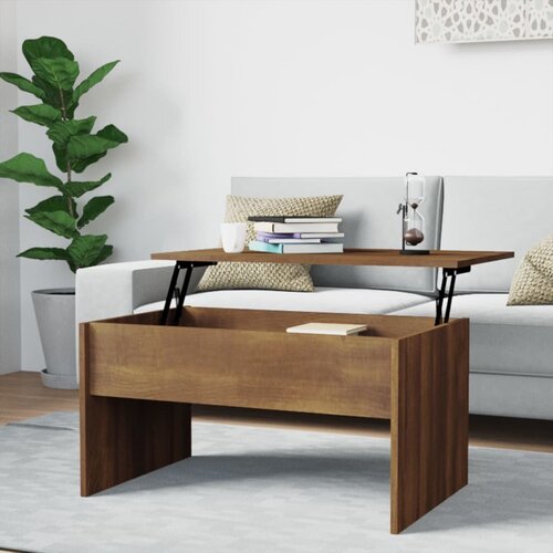VidaXL stolić za kavu smeđa hrasta 80x50,5x41,5 cm konstruirano drvo Slike