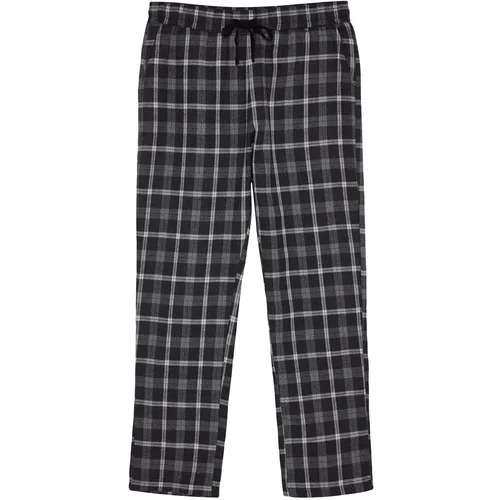 Trendyol Men's Black Plaid Regular Fit Woven Pajama Bottoms.